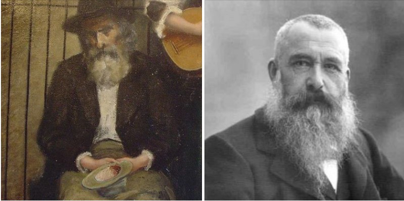 Claude Monet und das Fleckennmuster des Bartes - Mundpartie  